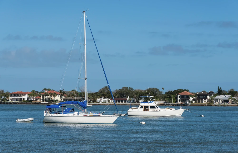 two boats in the water in st augustine